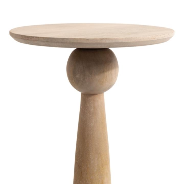 Round Natural Wood Jess Accent Table