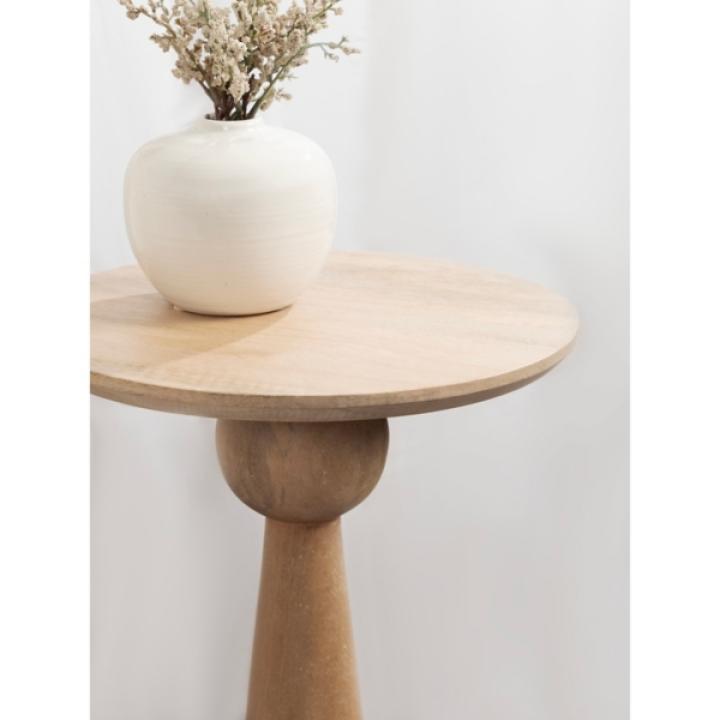 Round Natural Wood Jess Accent Table