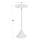 Round White Metal Layla Accent Table