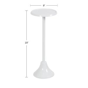 Round White Metal Layla Accent Table