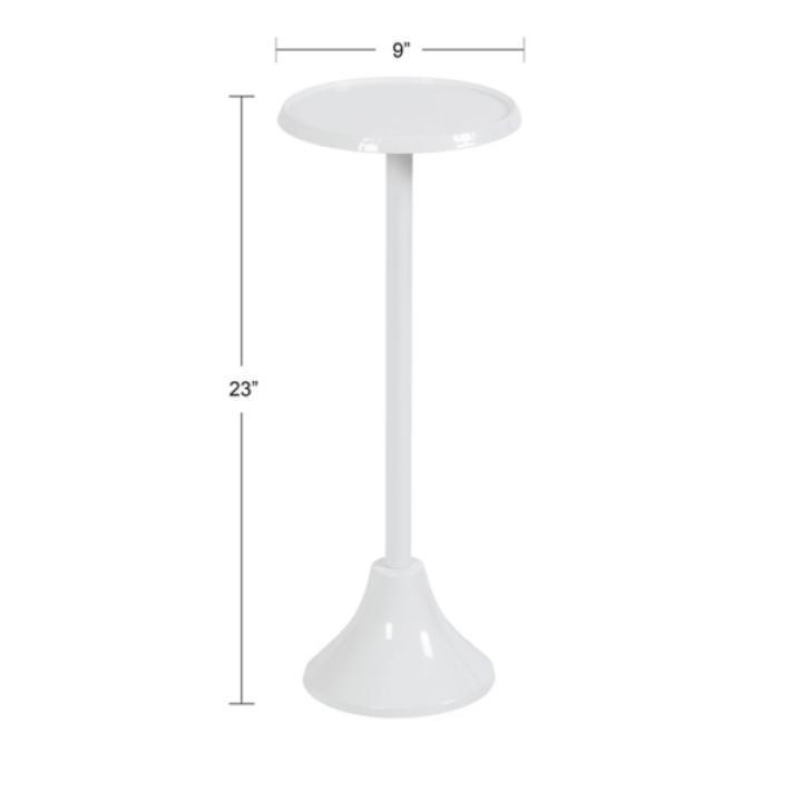 Round White Metal Layla Accent Table