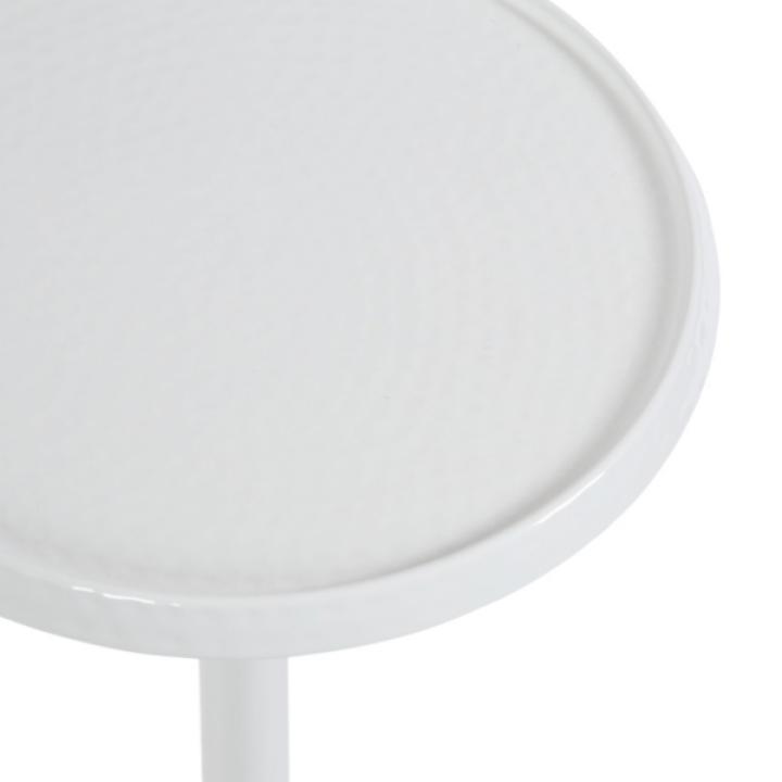 Round White Metal Layla Accent Table