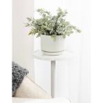 Round White Metal Layla Accent Table