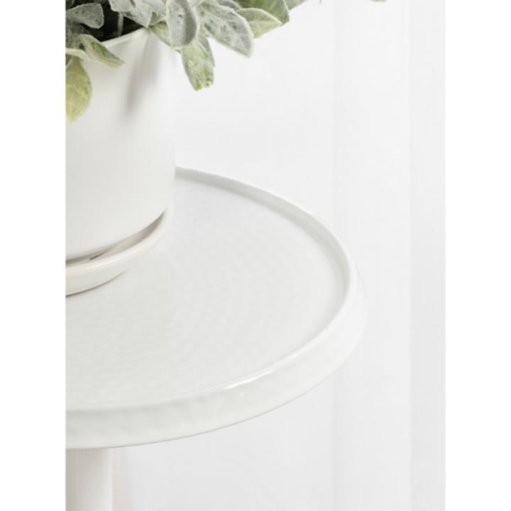 Round White Metal Layla Accent Table