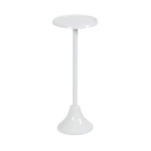 Round White Metal Layla Accent Table
