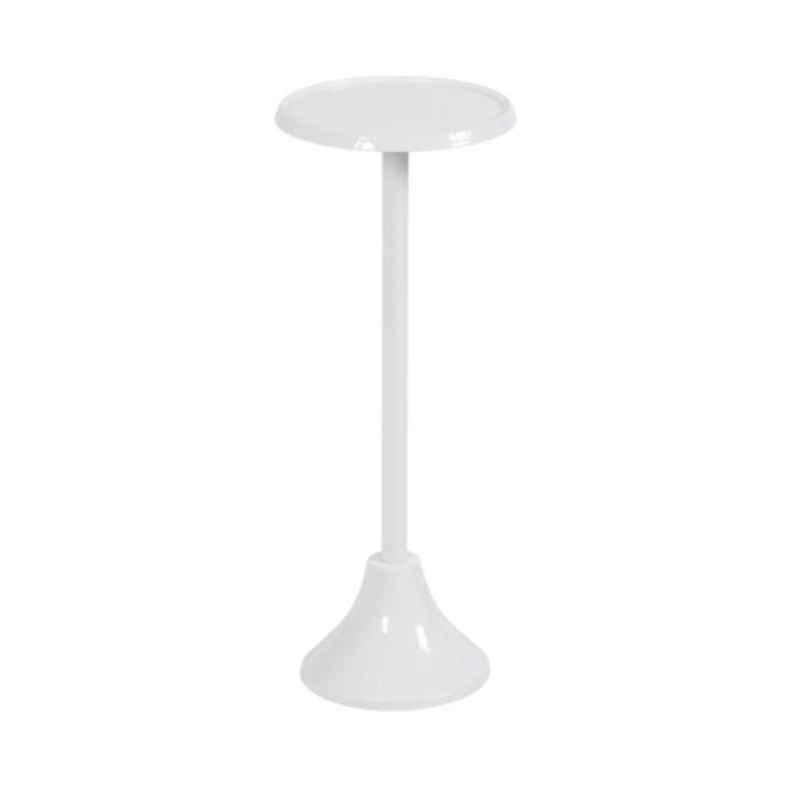 Round White Metal Layla Accent Table