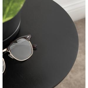 Round Black Wood Jess Accent Table