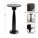 Round Black Wood Jess Accent Table