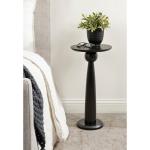 Round Black Wood Jess Accent Table