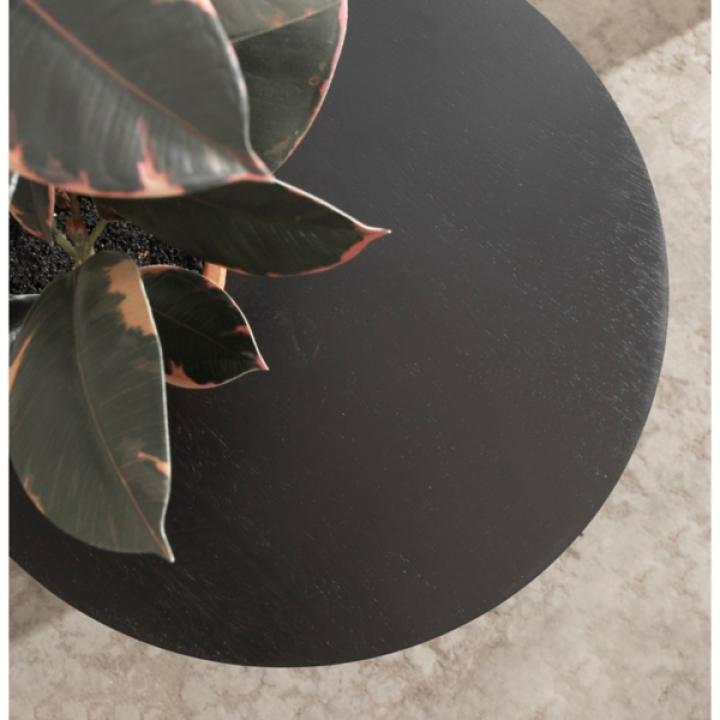 Round Black Wood Jess Accent Table