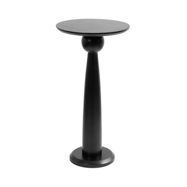 Round Black Wood Jess Accent Table