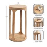 Round Natural Wood Dani Accent Table