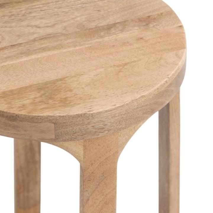 Round Natural Wood Dani Accent Table