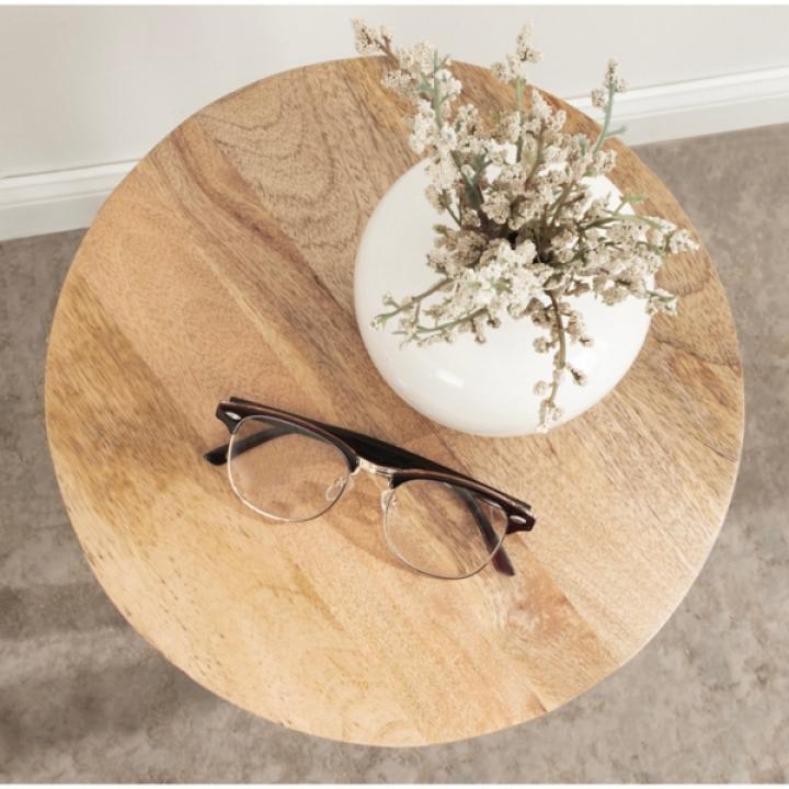 Round Natural Wood Dani Accent Table