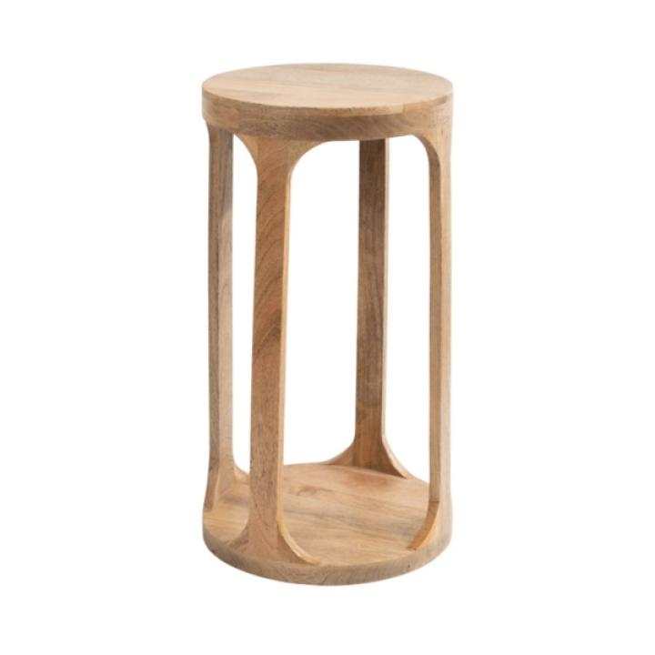 Round Natural Wood Dani Accent Table