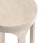 Round Whitewashed Wood Dani Accent Table