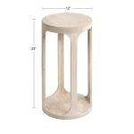 Round Whitewashed Wood Dani Accent Table