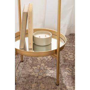 Round Gold Mirrored Foldable Accent Table