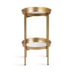 Round Gold Mirrored Foldable Accent Table