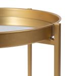 Round Gold Mirrored Foldable Accent Table