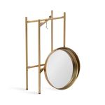 Round Gold Mirrored Foldable Accent Table