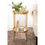 Round Gold Mirrored Foldable Accent Table