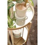 Round Gold Mirrored Foldable Accent Table