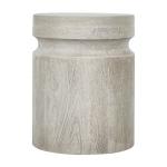 Light Cream Wood Cylinder Accent Table