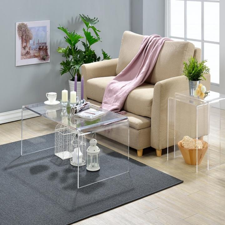 Clear Acrylic Curved Edge Coffee Table