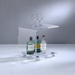 Clear Acrylic Curved Edge C-Table with Wheels