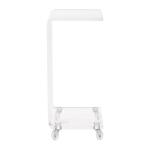 Clear Acrylic Curved Edge C-Table with Wheels