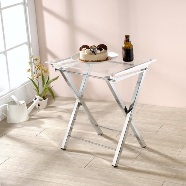 Clear Acrylic Folding TV Tray Tables, Set of 2