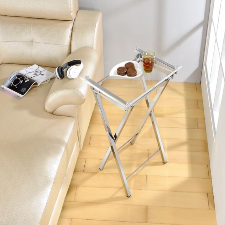 Clear Acrylic Folding TV Tray Tables, Set of 2