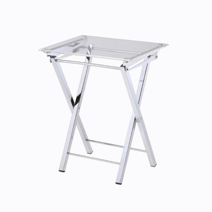 Clear Acrylic Folding TV Tray Tables, Set of 2