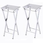 Clear Acrylic Folding TV Tray Tables, Set of 2
