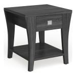 Charcoal Wood Single Drawer Side Table