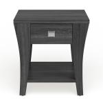 Charcoal Wood Single Drawer Side Table
