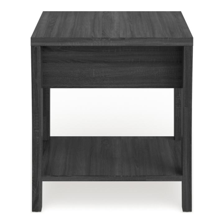 Charcoal Wood Single Drawer Side Table