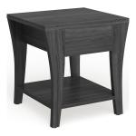 Charcoal Wood Single Drawer Side Table