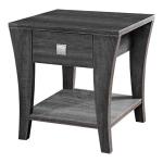 Charcoal Wood Single Drawer Side Table