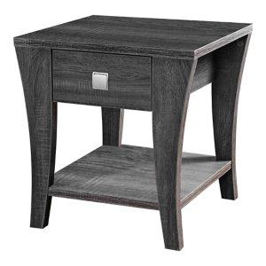 Charcoal Wood Single Drawer Side Table