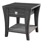 Charcoal Wood Single Drawer Side Table