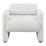 White Boucle Modern Accent Chair