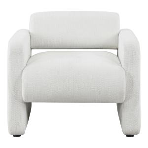 White Boucle Modern Accent Chair