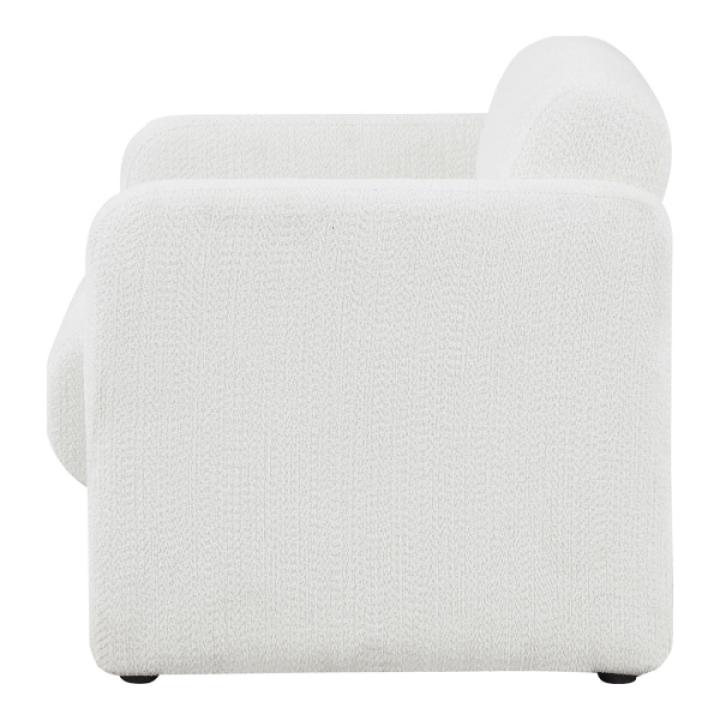 White Boucle Modern Accent Chair