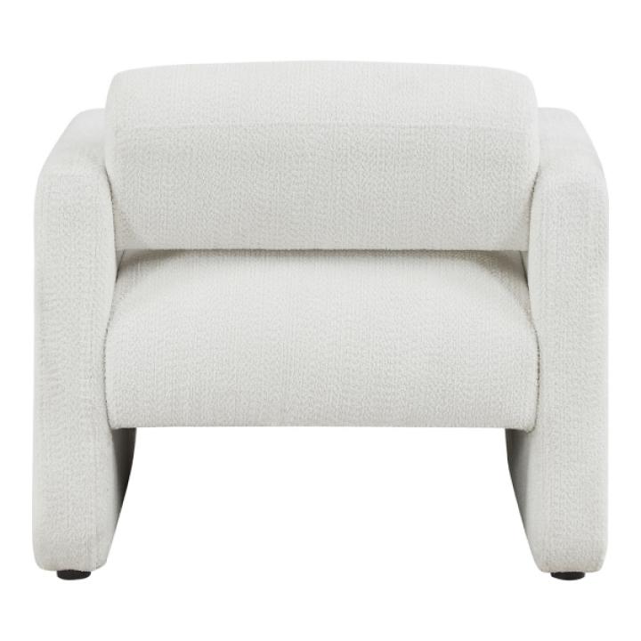 White Boucle Modern Accent Chair
