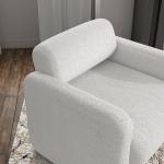 White Boucle Modern Accent Chair