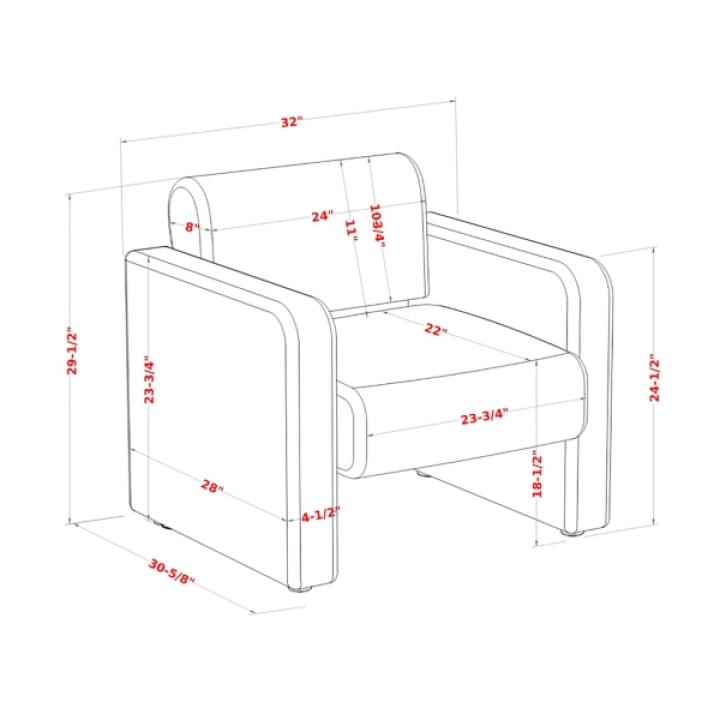 White Boucle Modern Accent Chair