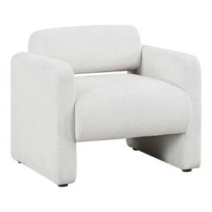 White Boucle Modern Accent Chair