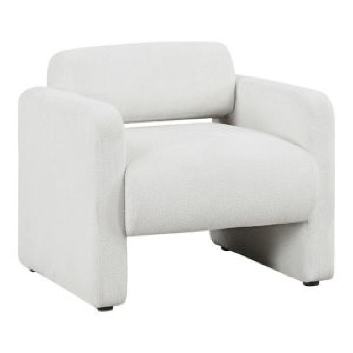 White Boucle Modern Accent Chair